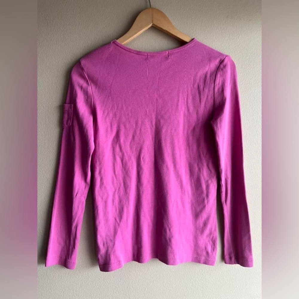 Lauren Ralph Lauren Women’s Pullover Long Sleeve Pink Cotton Top Size PS - Picture 4 of 8